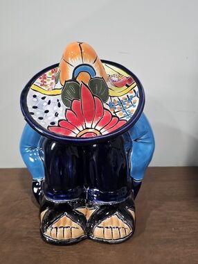 Castillo Family Handmade Mexican Pottery Figurine Talavera Style Sleeping Man